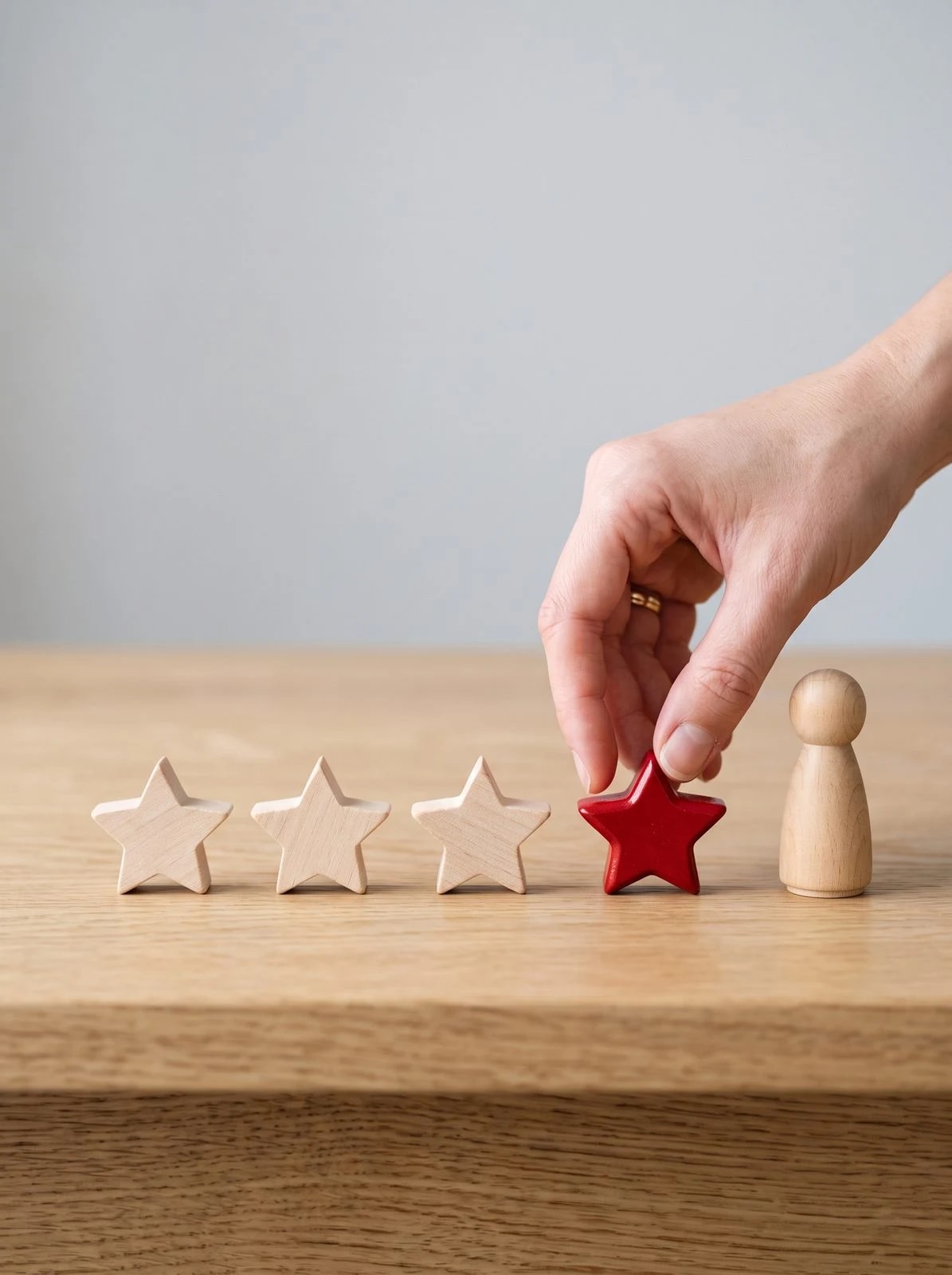 Wooden cubes marked with stars